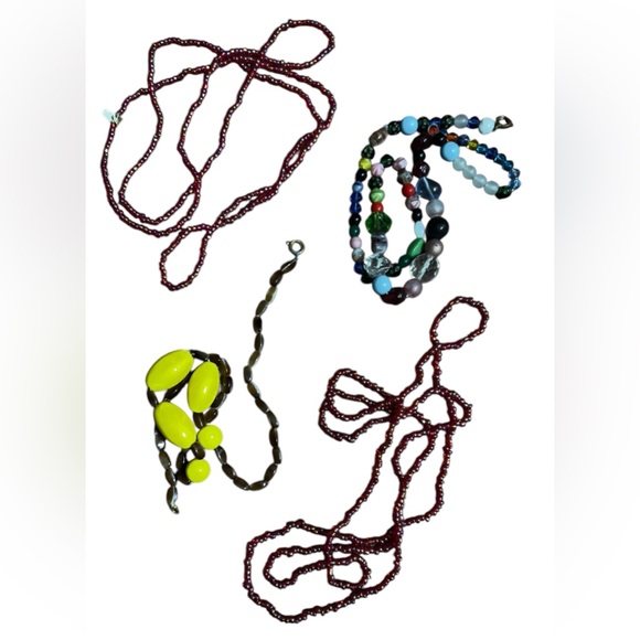 Lot of 26 Vintage Art Deco Czech Glass Beaded Necklaces,  Art Glass Milk Glass - Picture 11 of 15